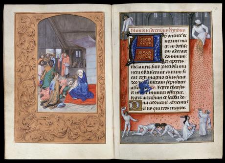 London Hastings Hours Add MS 54782 c 1480 _f42-43_-_Adoration_of_kings