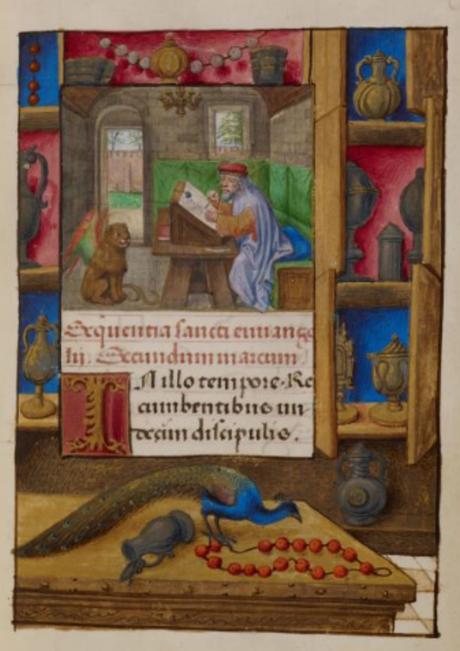 Heures de Marie de Castille Master of the David scene in the Grimani breviaire 1496 ca BL Add MS 18852 fol 189r St Marc