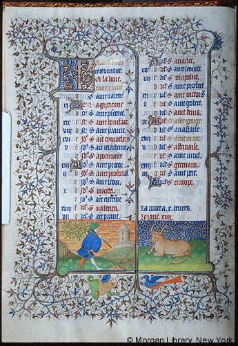 1420-25 Book of Hours Paris Morgan Library MS M.1004 fol. 2v Avril