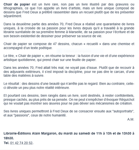 Galerie Alain Margaron « Le temps du regard » Chair de papier