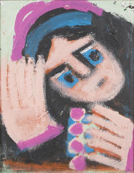 Les portraits de l’artiste visionnaire M. Eddy Mumma, maintenant exposés au musée Mennello d’Orlando, débordent de la joie joyeuse de la création | Histoires d’arts et interviews | Orlando M. Eddy Mumma (Américain, 1908—1986), «Sans titre (The Afghan Girl, National Geographic 1985)», nd Acrylique sur carton. Collection du Mennello Museum of American Art, don de Josh Feldstein, 2015-001-001a, b. © Josh Feldstein