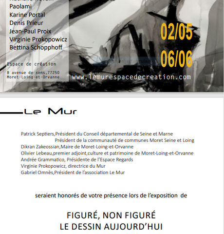 Expositions prochaines « Espace de création LE MUR  » Moret-sur-loing