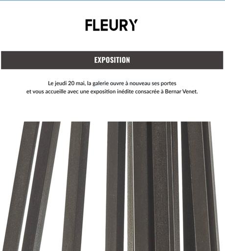 Galerie Fleury à partir du 20 Mai 2021 Exposition Bernar VENET