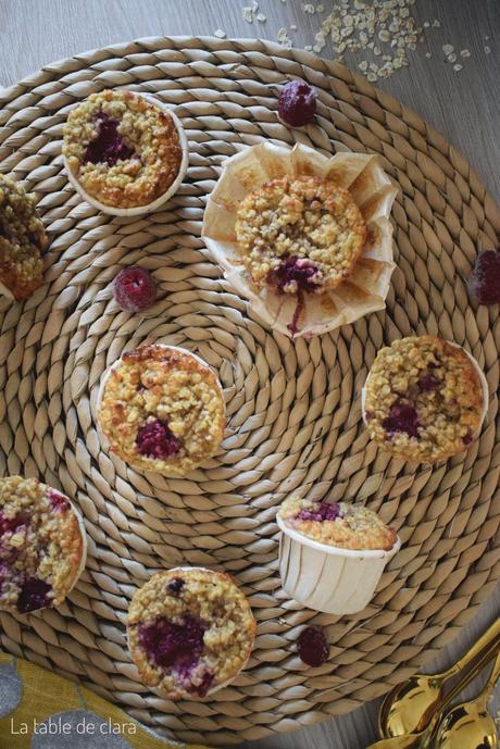 Muffins aux flocons d'avoine et aux framboises