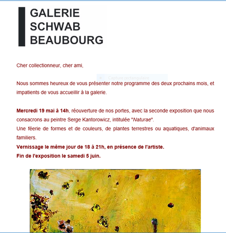 Galerie Schwab Beaubourg – le 19 Mai approche…