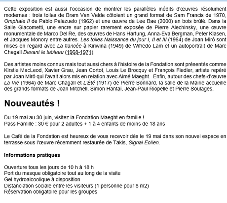 Fondation Marguerite et Aimé MAEGHT ouverture le 19 Mai 2021