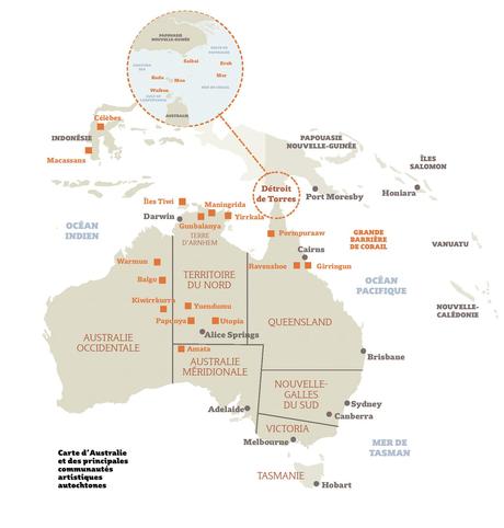 Australie : une carte et des photographies d'une région méconnue : le détroit de Torres (Queensland)