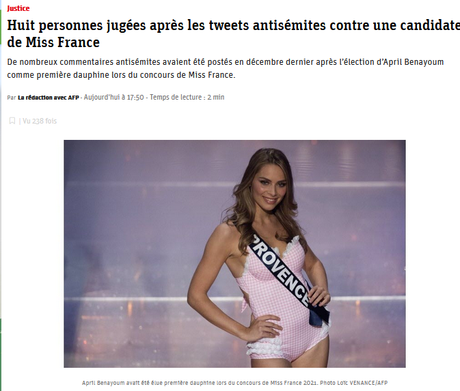 Les insulteurs.es antisémites de Miss Provence 2021 seront jugés en septembre