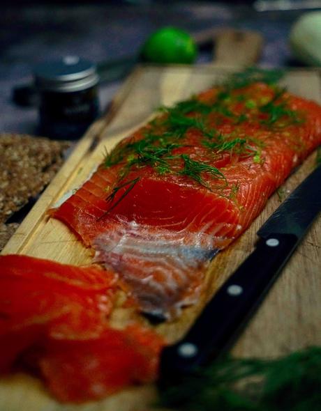 saumon mariné , gravlax, cuisine healthy