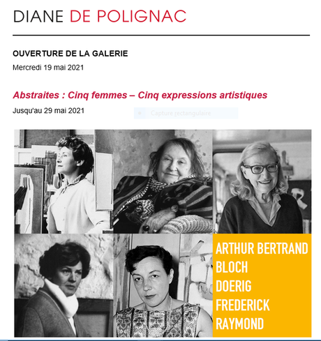 Galerie Diane de Polignac: Abstraites- 5 femmes-5 expressions artistiques jusqu’au 29 Mai 2021