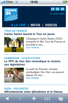 France 24 s’invite sur iPhone