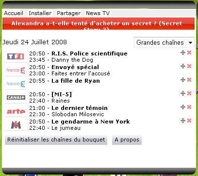 widget programme tv directement dans vista