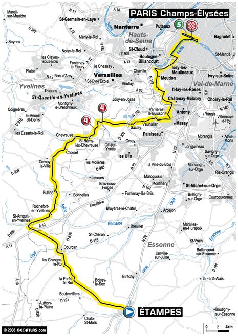 Tour de France : 21ème étape Étampes - Paris Champs Élysées (parcours)
