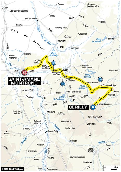 Tour de France : 20ème étape Cérilly - Saint Amand Montrond (parcours)