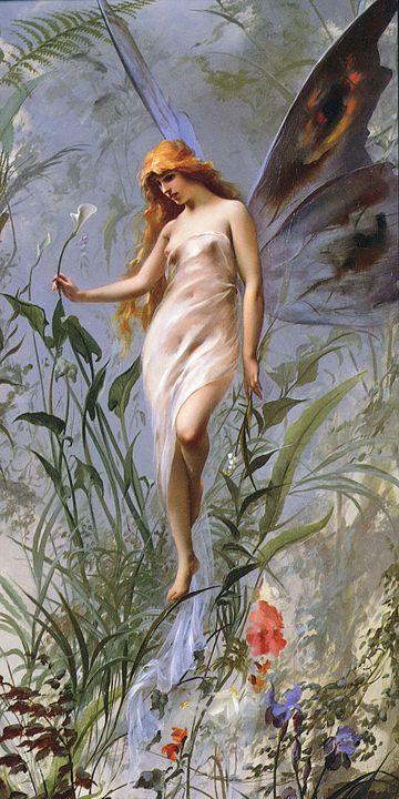 Le petit peuple 1 1888 illustration by Luis Ricardo Falero of common modern depiction of a fairy with butterfly wings