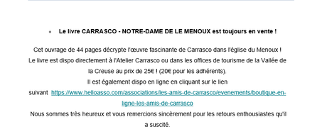 Les Amis de Carrasco- le programme à venir -L’Art c’est la vie-