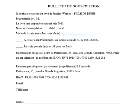 Un livre prochain de Jeanine Warnod – « Fille de pères »