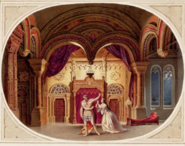 Schale als Geschenk von König Ludwig II. an Wagner —  Otto Wustlich / Leopold Rottmann — Coupe peinte, un cadeau du roi Louis II à Wagner