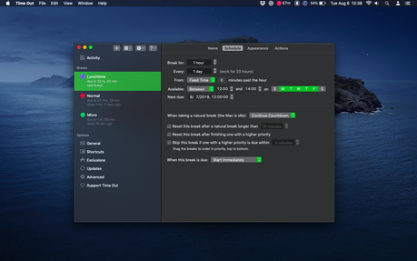 Dejal Time Out 2.8 ajoute une option pour mettre fin à la pause plus tôt et plus d'image