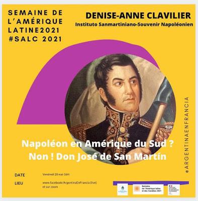 Demain, les vies parallèles de San Martín et de Napoléon, par Zoom, depuis l’Ambassade [ici]