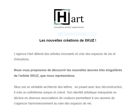 Agence H.ART   ‘Les créations nouvelles de XKUZ