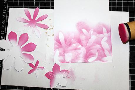 Tuto fond de carte – des découpes en guise de mask – carte scrap #1284 et bis…