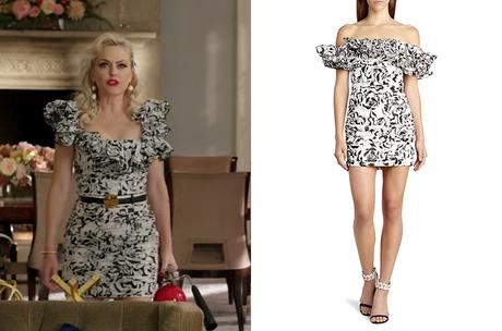 DYNASTY : Alexis’s Floral Off-The-Shoulder Mini Dress in S4E04