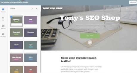Site Web gratuit de Google - Exemple de site Web Tony's SEO Shop Site Web gratuit de Google - Exemple de site Web Tony's SEO Shop
