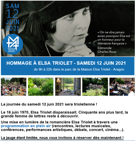 Maison Aragon-Triolet « Hommage à Elsa Triolet » le Samedi 12 Juin 2021