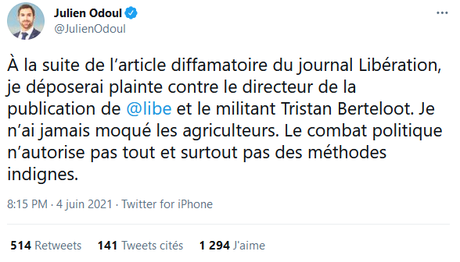 Julien Odoul retrouvé pendu sur la corde de son immonde cynisme  (« s’est-il pissé dessus ? « )