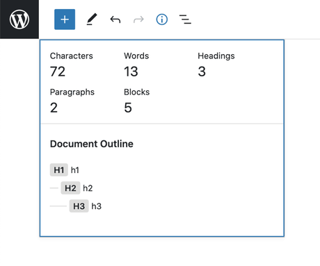 WordPress Gutenberg 9.2 – Des dizaines d’améliorations Capture d'écran du panneau d'informations qui peut être modifié dans une future itération de Gutenberg