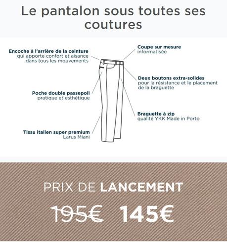 Pantalon sur mesure Le Chemiseur