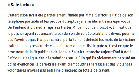L’agresseur raciste de Dole n’a vraiment honte de rien !