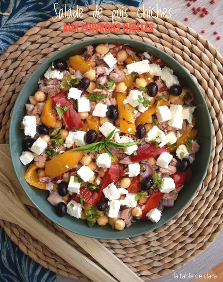 Salade de pois chiches aux poivrons grillés