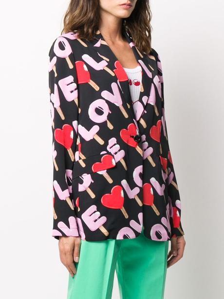 Image 3 of Love Moschino printed single-breasted blazer