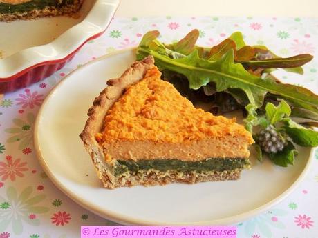 Tarte originale à la bourrache et au houmos (Vegan)