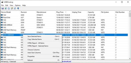 USBDriveLog - journal des périphériques USB connectés