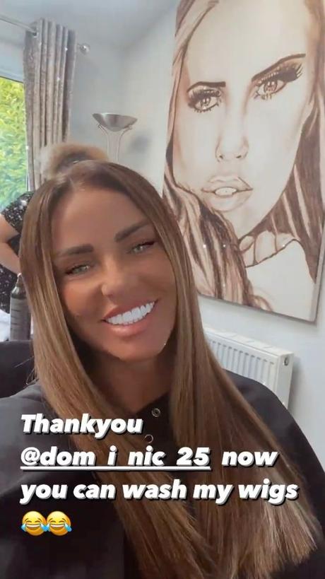 Katie Price montre un autoportrait géant alors qu’elle abandonne le look naturel pour les extensions de cheveux Katie Price montre un autoportrait géant alors qu’elle abandonne le look naturel pour les extensions de cheveux