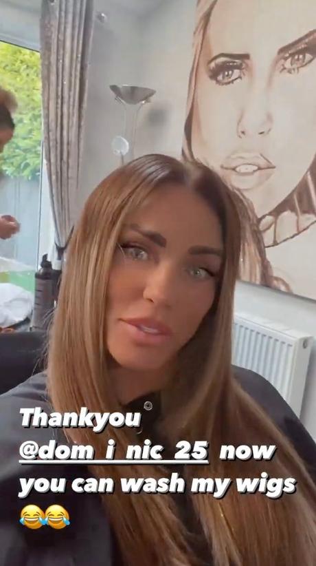 Katie Price montre un autoportrait géant alors qu’elle abandonne le look naturel pour les extensions de cheveux Katie Price montre un autoportrait géant alors qu’elle abandonne le look naturel pour les extensions de cheveux