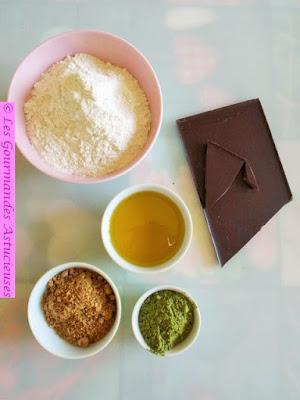 Biscuits Vegan au thé matcha et au chocolat