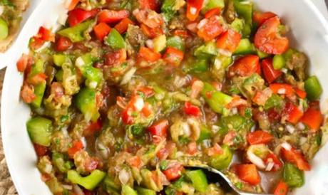 Salade aubergines et poivron