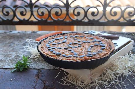 Cuillère et saladier : Quiche carotte-tofu fumé vegan