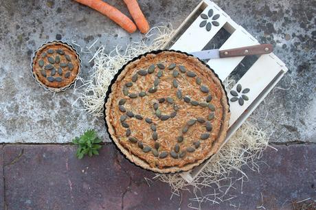 Cuillère et saladier : Quiche carotte-tofu fumé vegan