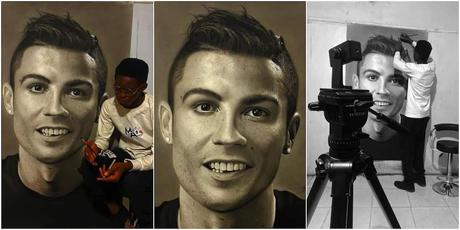 Le maire Olajide passe 75 heures à dessiner Cristiano Ronaldo