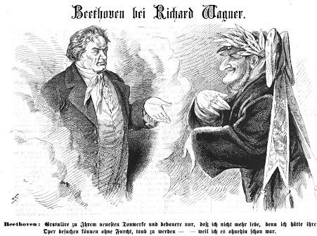 Bayreuth 1876 in der Karikatur /dans la caricature (1) — Beethoven bei /chez Richard Wagner