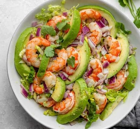 Salade avocat aux crevettes