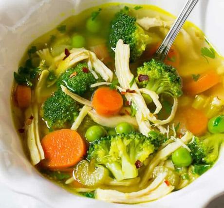 Soupe détox au poulet