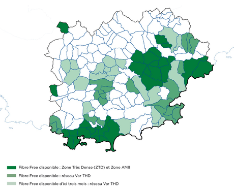 Les offres fibre de Free sont disponibles sur le réseau public du Var carte fibre free var