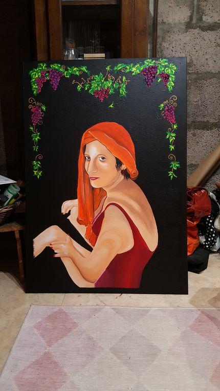 la reine des vignes (tableau 1.20*90)-decembre 2020 tableau acrylique 1.20*90