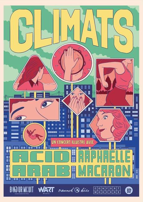 Acid Arab « Climats », un concert illustré avec Raphaelle Macaron à Bonjour Minuit, Saint-Brieuc, le 26 juin 2021